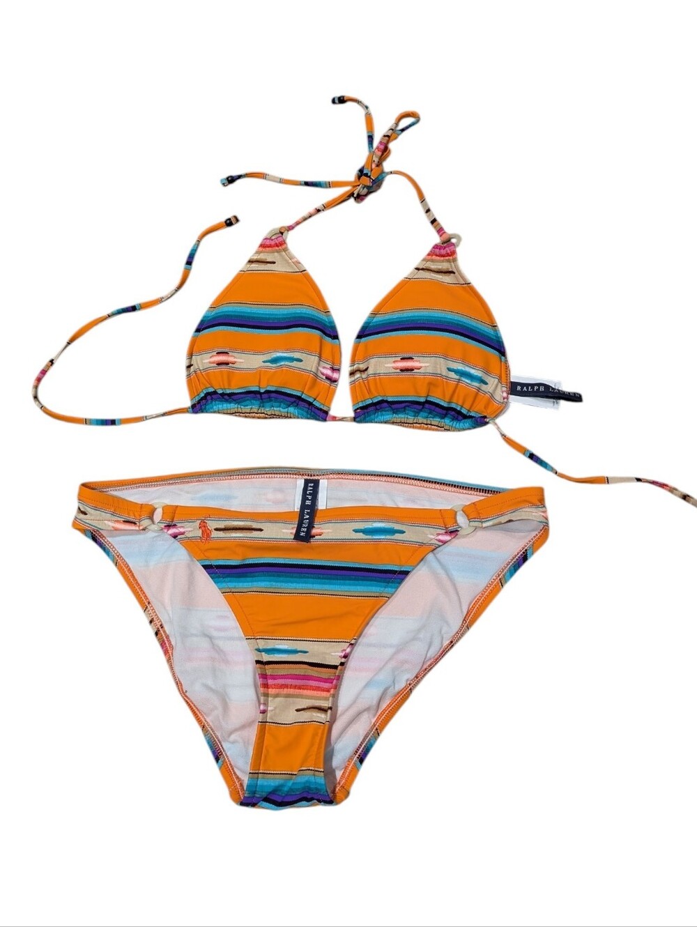 🧡 Ralph Lauren Blue Label | Y2K Boho Colorful Southwestern Print Bikini Set